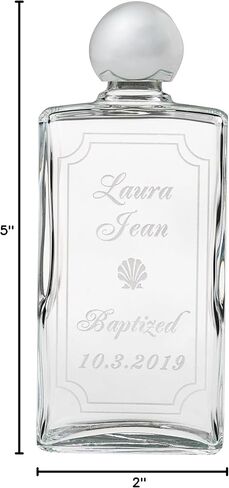 Personalized Glass Baptism Water Bottle - Customized Engraved Catholic Baptism Gift for Newborns, Boys and Girls - Holy Water Bottle Dedication Christening Keepsake in Saudi Arabia