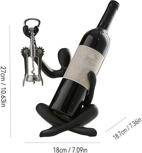 XINXUAN Modern Wine Bottle Holder, Resin Hollow-Out Design Decorative Wine Rack(Black) in Saudi Arabia
