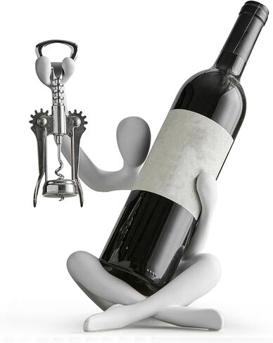 XINXUAN Modern Wine Bottle Holder, Resin Hollow-Out Design Decorative Wine Rack(Black) in Saudi Arabia