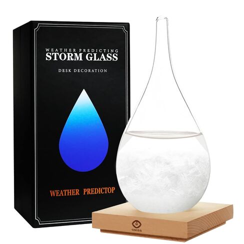 Storm Glass Weather Predictor,Christmas Snow Globe Storm Glass Barometer Weather Predictor, Home and Office Decorative Glass Bottles, in Saudi Arabia