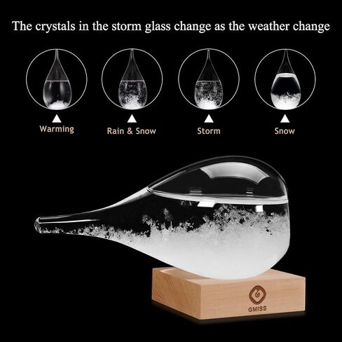 Storm Glass Weather Predictor,Christmas Snow Globe Storm Glass Barometer Weather Predictor, Home and Office Decorative Glass Bottles, in Saudi Arabia