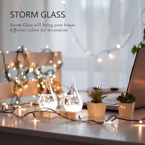 Storm Glass Weather Predictor,Christmas Snow Globe Storm Glass Barometer Weather Predictor, Home and Office Decorative Glass Bottles, in Saudi Arabia