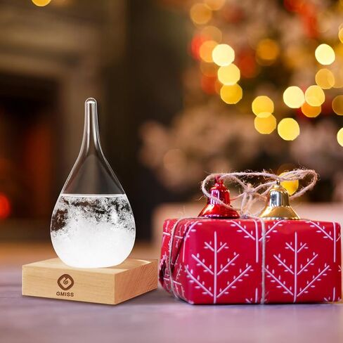 Storm Glass Weather Predictor,Christmas Snow Globe Storm Glass Barometer Weather Predictor, Home and Office Decorative Glass Bottles, in Saudi Arabia