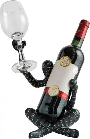 XINXUAN Modern Wine Bottle Holder, Resin Hollow-Out Design Decorative Wine Rack(Black) in Saudi Arabia