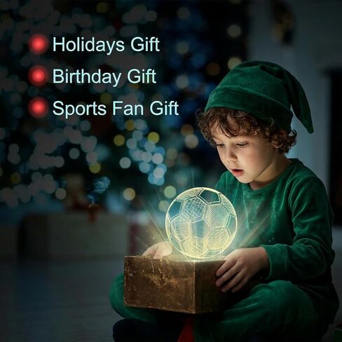 2-in-1 Soccer Night Light for Kids, Dirt Bike, Soccer Gifts for Teens Boys Girls, Soccer Ball Lamp Kids Room Decor Light, 16 Color Change Birthday Gifts Ideas for Sports Fan 2 Patterns in Kuwait
