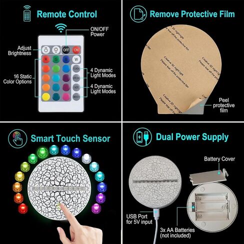 2-in-1 Soccer Night Light for Kids, Dirt Bike, Soccer Gifts for Teens Boys Girls, Soccer Ball Lamp Kids Room Decor Light, 16 Color Change Birthday Gifts Ideas for Sports Fan 2 Patterns in Kuwait