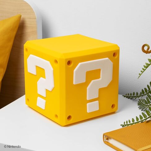Paladone Super Mario Question Block SquishyGlo Light - ضوء ليلي من السيليكون الناعم، مصباح LED قابل لإعادة الشحن، بضائع نينتندو الرسمية in Kuwait