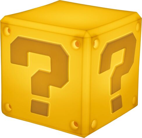 Paladone Super Mario Question Block SquishyGlo Light - ضوء ليلي من السيليكون الناعم، مصباح LED قابل لإعادة الشحن، بضائع نينتندو الرسمية in Kuwait