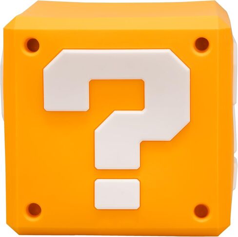 Paladone Super Mario Question Block SquishyGlo Light - ضوء ليلي من السيليكون الناعم، مصباح LED قابل لإعادة الشحن، بضائع نينتندو الرسمية in Kuwait
