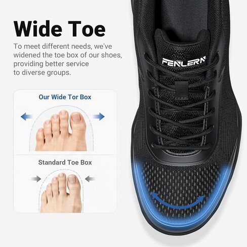 FENLERN Tennis Shoes Men Wide Non-Slip Durable Breathable Pickleball Racquetball Shoes Arch Support Athletic Court Shoes Running Walking Sneakers in Saudi Arabia