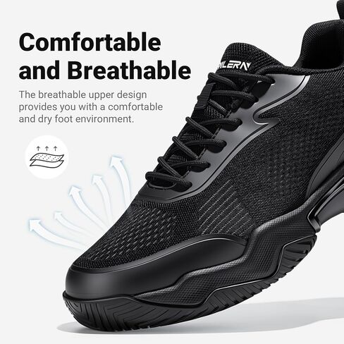 FENLERN Tennis Shoes Men Wide Non-Slip Durable Breathable Pickleball Racquetball Shoes Arch Support Athletic Court Shoes Running Walking Sneakers in Saudi Arabia