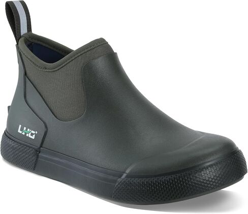 LHG Men's 6'' Ankle Deck Boots Saltwater Fishing Booties Waterproof Rubber Rain Boots High Traction in Saudi Arabia