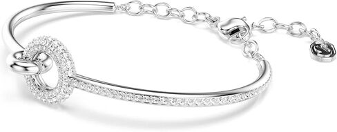 Swarovski Dextera bangle, Round cut, White, Rhodium plated in Saudi Arabia