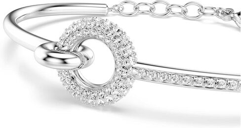 Swarovski Dextera bangle, Round cut, White, Rhodium plated in Saudi Arabia
