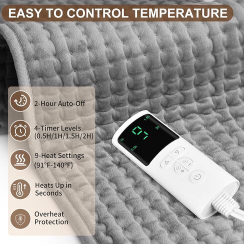 Heating Pad for Back Pain Relief 17"x33" Large, Moist Dry Heat Options, XL Electric Heating Pads, 9 Heat Settings, Machine Washable, Auto-Off, Gifts for Women, Mom, Men in Saudi Arabia