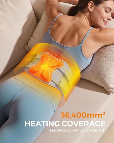 Triple Method Back Massager with Heat, Vibration Massage and Lumbar Support, 5000mAh Rechargeable Cordless Heating Pad, Portable Lower Back Massager for Muscle Relief and Relaxation in Kuwait