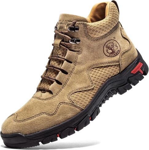 FLYLAND Men's Chukka Boots Casual Leather Shoes Ankle Shoes Non Slip Breathable Comfortable Mid Top for Outdoor Driving Walking in Saudi Arabia