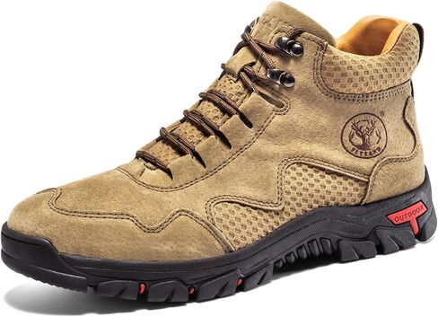 FLYLAND Men's Chukka Boots Casual Leather Shoes Ankle Shoes Non Slip Breathable Comfortable Mid Top for Outdoor Driving Walking in Saudi Arabia