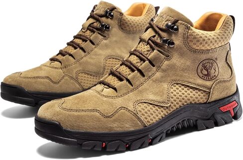 FLYLAND Men's Chukka Boots Casual Leather Shoes Ankle Shoes Non Slip Breathable Comfortable Mid Top for Outdoor Driving Walking in Saudi Arabia