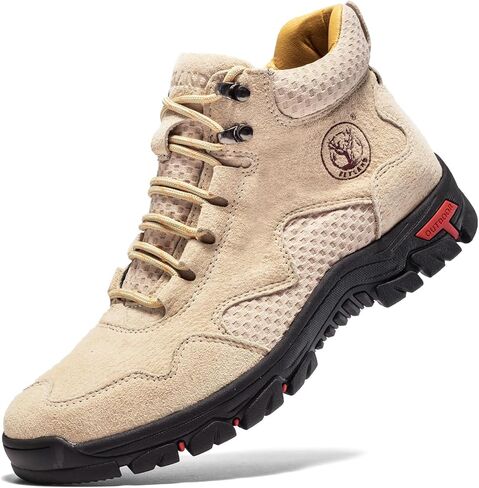 FLYLAND Men's Chukka Boots Casual Leather Shoes Ankle Shoes Non Slip Breathable Comfortable Mid Top for Outdoor Driving Walking in Saudi Arabia