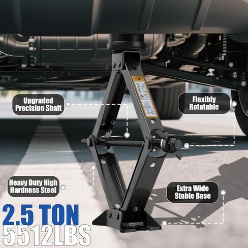Car Jack Kit 3 Ton/6614 lbs Multipurpose Universal Scissor Jack for Car with Rubber Jack Pad, Portable Spare Tire Changing Kit for Sedan SUV MPV Tesla in Saudi Arabia