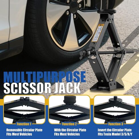 Car Jack Kit 3 Ton/6614 lbs Multipurpose Universal Scissor Jack for Car with Rubber Jack Pad, Portable Spare Tire Changing Kit for Sedan SUV MPV Tesla in Saudi Arabia
