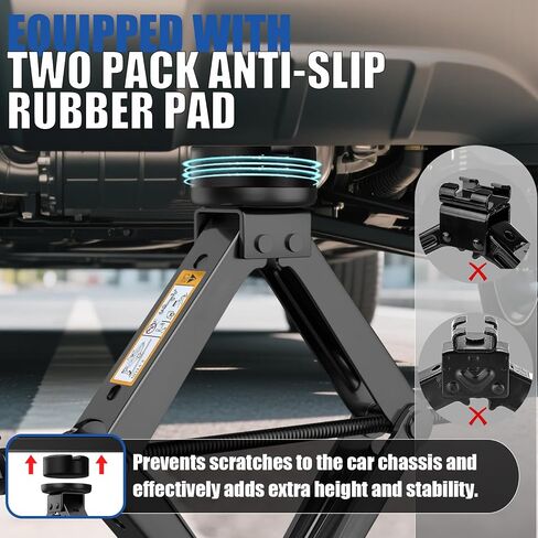 Car Jack Kit 3 Ton/6614 lbs Multipurpose Universal Scissor Jack for Car with Rubber Jack Pad, Portable Spare Tire Changing Kit for Sedan SUV MPV Tesla in Saudi Arabia