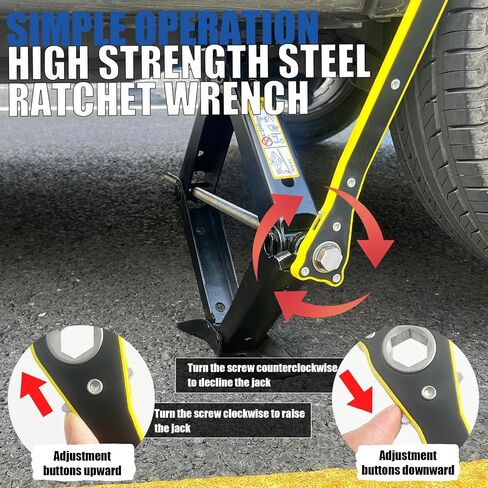 Car Jack Kit 3 Ton/6614 lbs Multipurpose Universal Scissor Jack for Car with Rubber Jack Pad, Portable Spare Tire Changing Kit for Sedan SUV MPV Tesla in Saudi Arabia