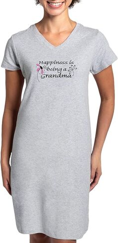 قميص نوم CafePress Happiness Is Being A Grandma للسيدات، قميص بيجامة طويل ناعم، بيجامة/بيجامة قطنية in Kuwait