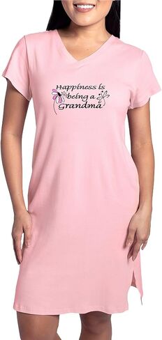 قميص نوم CafePress Happiness Is Being A Grandma للسيدات، قميص بيجامة طويل ناعم، بيجامة/بيجامة قطنية in Kuwait