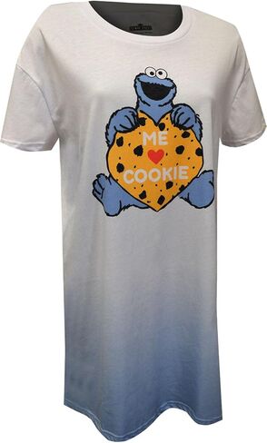 ثوب نوم نسائي من Sesame Street Cookie Monster Me Love Cookies (صغير) أزرق in Kuwait