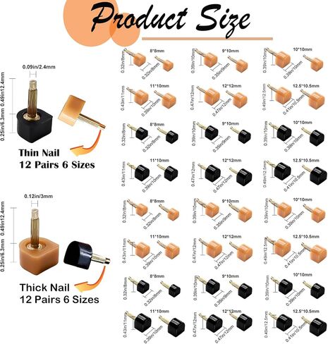 24 Pairs High Heel Replacement Tips, Women Heel Shoes Repair Cap，Dowels Tips Pin Kit,with 6 Inch High Heel Remove Pliers, 8-12.5mm 6 Sizes Heel Tips Caps, U-Shape, Black Beige in Saudi Arabia