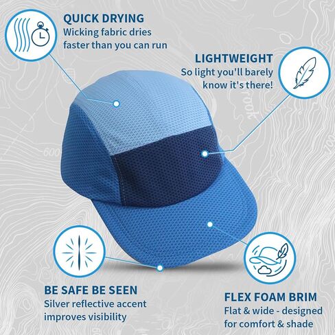TrailHeads Summer Hats for Men with Soft Foam Brim & Reflective Trim – Quick Drying Cap with 5 Panel Design for Outdoors in Kuwait