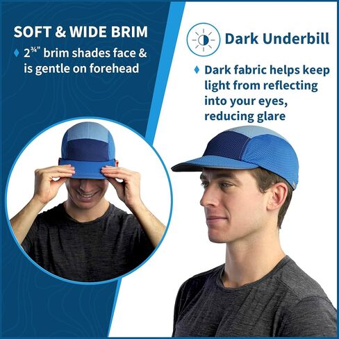 TrailHeads Summer Hats for Men with Soft Foam Brim & Reflective Trim – Quick Drying Cap with 5 Panel Design for Outdoors in Kuwait