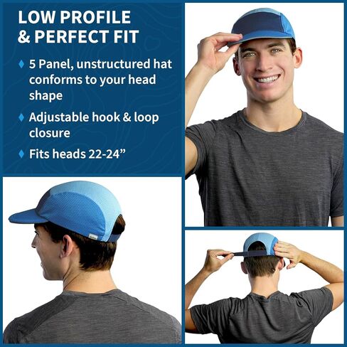 TrailHeads Summer Hats for Men with Soft Foam Brim & Reflective Trim – Quick Drying Cap with 5 Panel Design for Outdoors in Kuwait