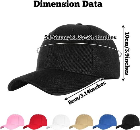baotongle 6pcs Baseball Cap Adjustable Size Plain for Men Women Blank hat for Running Workouts and Outdoor Activities Multi in Kuwait