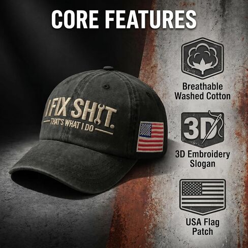 Funny Mechanic Hat for Men, I Fix That's What I Do Trucker Hat, Adjustable Handyman Baseball Cap, Mechanic Gifts for Dads. in Kuwait