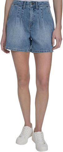 Nautica Women's Denim Pleated Jean Fashion Shorts in Saudi Arabia