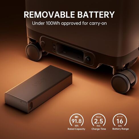 Electric Rideable Suitcase, 20-Inch Carry-On, Gemstone Brown | C-LT Floating Suspension, 38L Capacity, 360° Spinner Wheels, Removable 91.8Wh Battery, TSA Lock in Kuwait