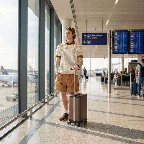 Electric Rideable Suitcase, 20-Inch Carry-On, Gemstone Brown | C-LT Floating Suspension, 38L Capacity, 360° Spinner Wheels, Removable 91.8Wh Battery, TSA Lock in Kuwait