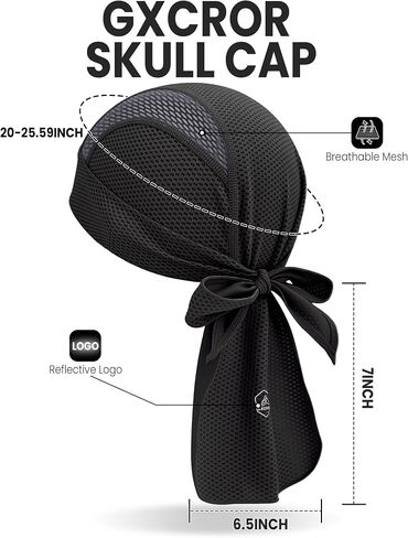 GXCROR Cooling Skull Cap Durag Bandana, Sweat Wicking Head Wrap for Cycling Running Motorcycle, Breathable Doo Rag in Saudi Arabia