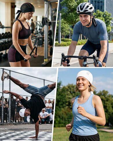 GXCROR Cooling Skull Cap Durag Bandana, Sweat Wicking Head Wrap for Cycling Running Motorcycle, Breathable Doo Rag in Saudi Arabia