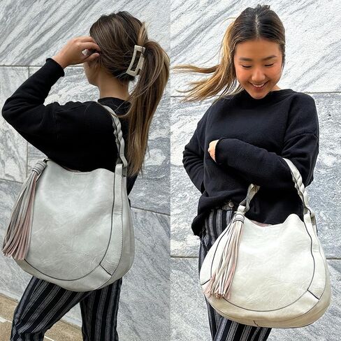 حقائب Eloise Round Hobo للنساء، محفظة كتف وحقيبة يد من الجلد النباتي مع حقيبة كروس داخلية in Kuwait