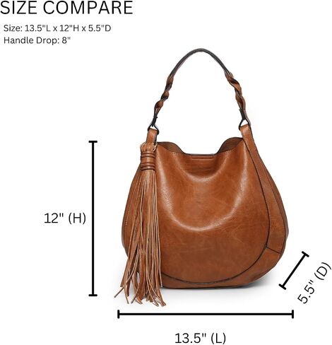حقائب Eloise Round Hobo للنساء، محفظة كتف وحقيبة يد من الجلد النباتي مع حقيبة كروس داخلية in Kuwait