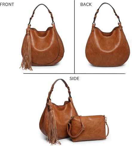 حقائب Eloise Round Hobo للنساء، محفظة كتف وحقيبة يد من الجلد النباتي مع حقيبة كروس داخلية in Kuwait