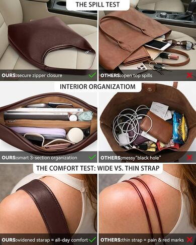 Large Full-Zip Hobo Bag for Women, Soft Vegan Leather Slouchy Shoulder Work Tote, Center Zip Divider, Multiple Pockets Purse in Saudi Arabia