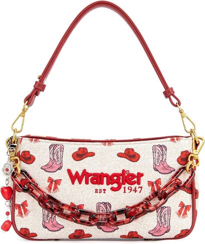 حقيبة كتف Wrangler Rodeo Icons مصمم Y2K Clutch Purse حقيبة يد هوبو غربية مع حزام سلسلة in Saudi Arabia