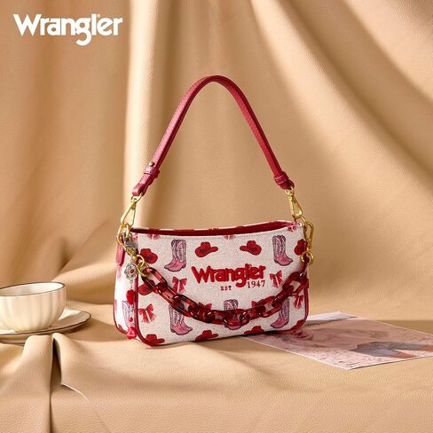 حقيبة كتف Wrangler Rodeo Icons مصمم Y2K Clutch Purse حقيبة يد هوبو غربية مع حزام سلسلة in Saudi Arabia