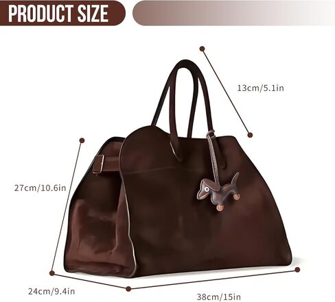 Genuine Suede Tote Bag for women, Purely Hand-Sewn Luxury HOBO Bag, with Puppy Charm and Card Holder in Saudi Arabia