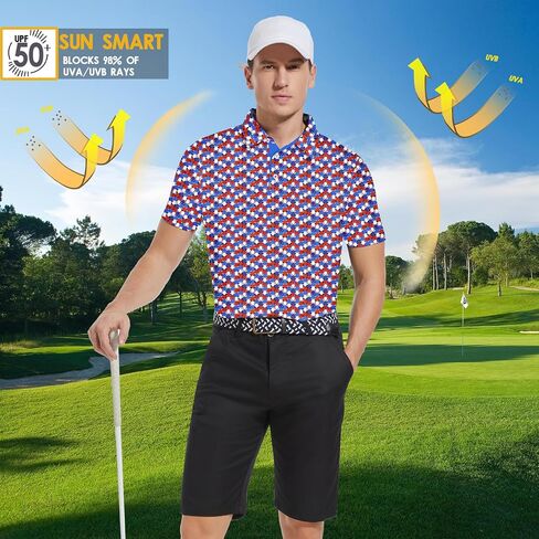 Mens Golf Polo Shirt Moisture Wicking Dry Fit Performance Athletic Summer Short Sleeve Golf Shirts for Men in Saudi Arabia
